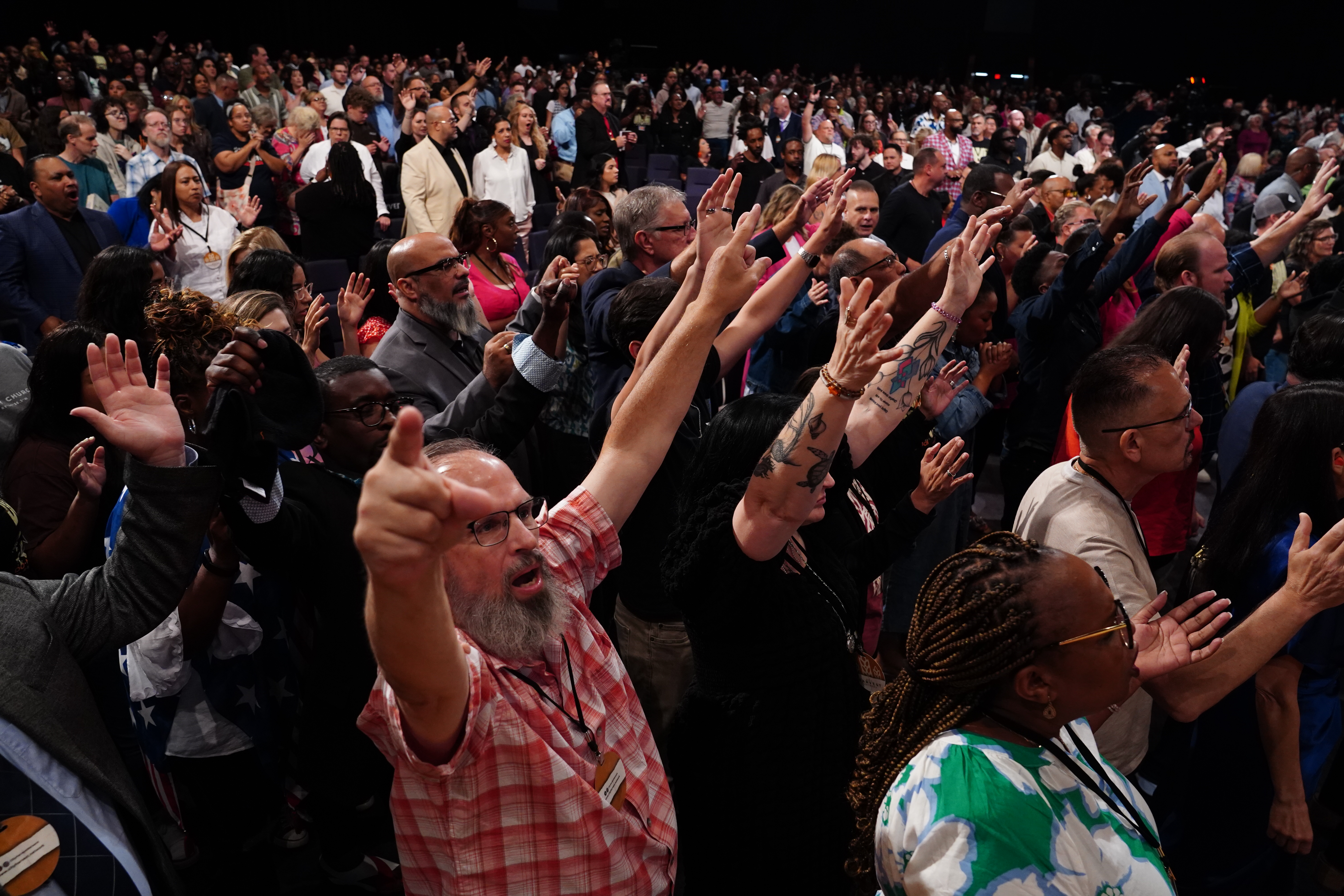 World Harvest Church congregation in worship